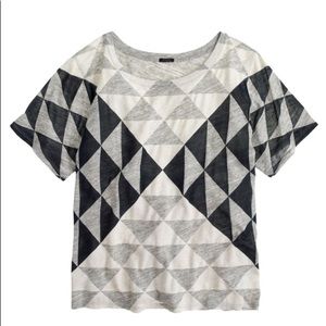 J. Crew Collection Tee with Diamond Pattern Size S